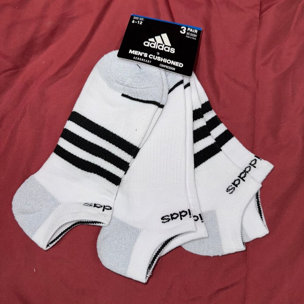 Adidas Men's Cushioned No Show Socks